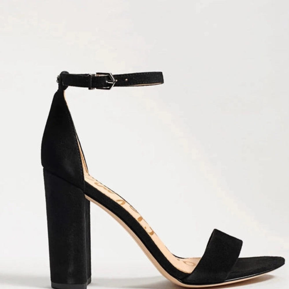 Sam Edelman | Lux Suede YARO heels | Black minimalist with chunky heel | Size 7 - Picture 4 of 16